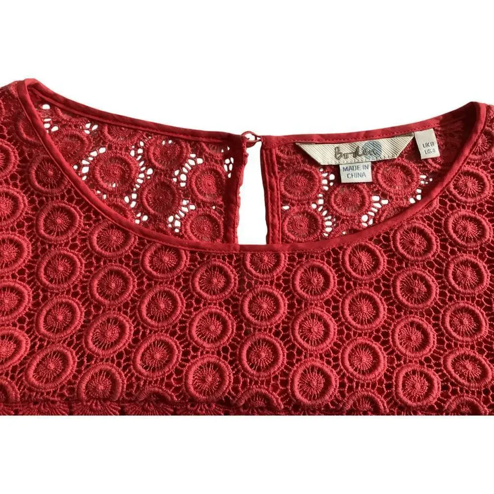 Boden quarter sleeve lace eyelet size‎ 4 precious coral